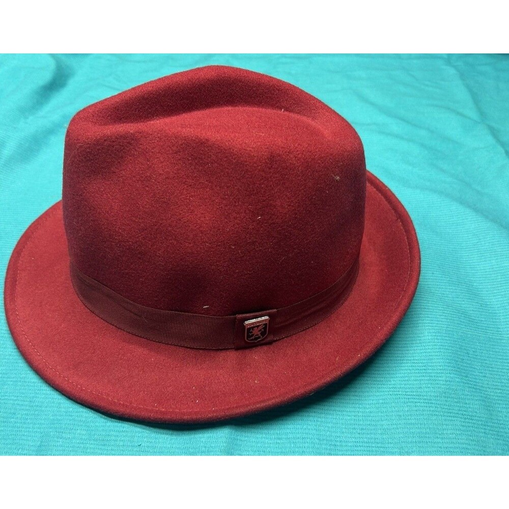 New Stacy Adams Men’s Wool Fedora Hat Red Burgundy Size XL Extra Large
